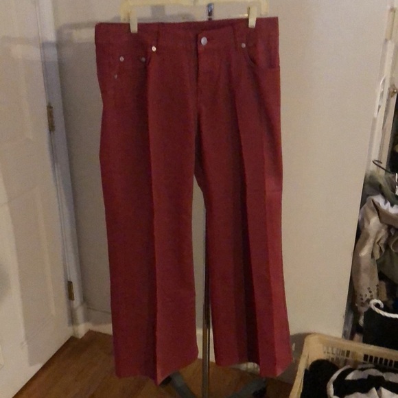 London Jean by Victoria Secret size 12 dark red high waist wide leg trouser jean - Picture 9 of 16